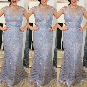 ✨Dusty Blue and Gold Gown